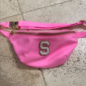 Stoney Clover Lane Pink Belt Bag with Gold Accents